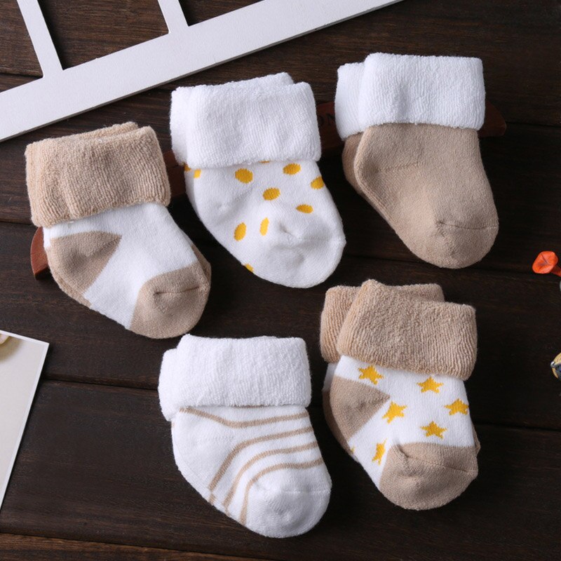 Neueste 5 teile/los Baby socken Weiche Baumwolle Baby Mädchen Jungen Socken Reine Baby Zubehör freundlicher Socken: Baby Socken 5 / 0-6M