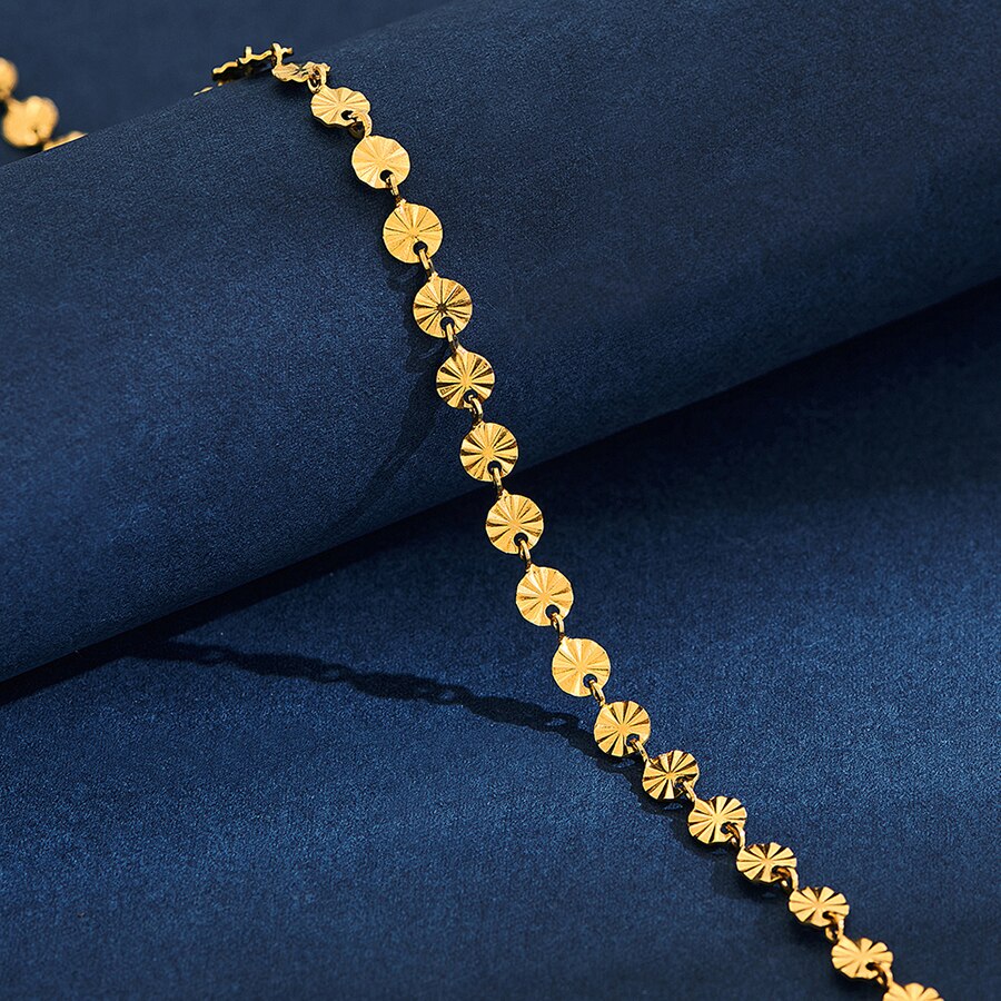 5mm Sonnenschein Frauen Vintage Halskette Edelstahl Runde Link Kette Gold und Silber Farbe Länge 14 &quot;-30&quot;