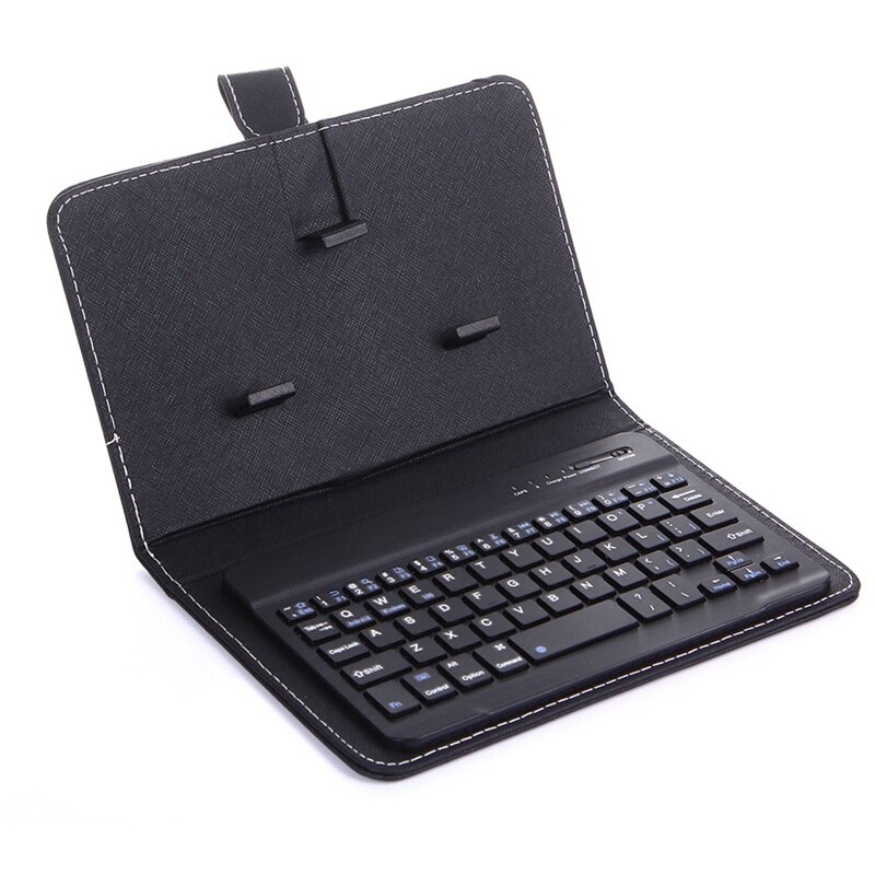 Draagbare bluetooth-toetsenbordhoes voor mobiele telefoon, draadloos toetsenbord van pu-leer, beschermhoes voor 4.5 inch en -6.8 inch smartphones