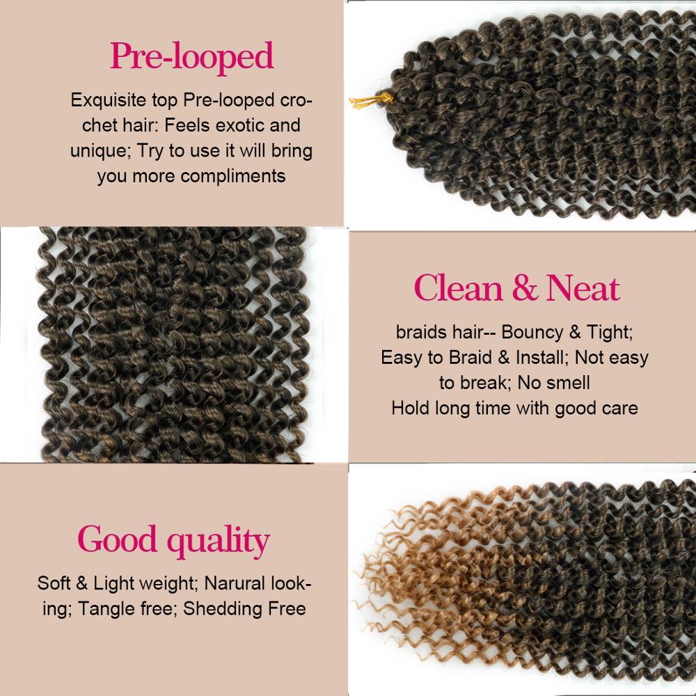 LISI GIRL Hair Braided Synthetic Curly Hair Extension Crochet Braid 17 inch Synthetic Hair Crochet Braids