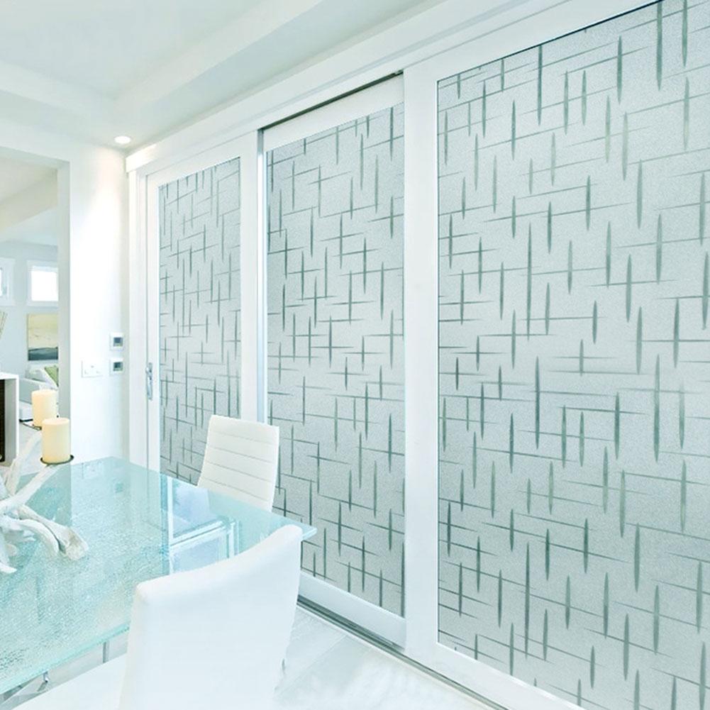 Window Film Removeable Non-adhesive Privacy Frosted Glass Film for Bathroom Office Meeting Room 45*500cm