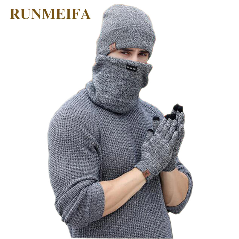Luksusmærke herre vintervarme hue&tørklæde&touchscreen handsker på lager: G
