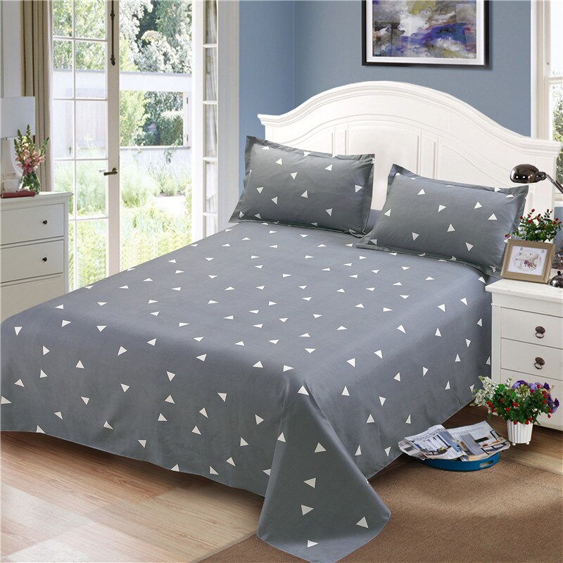 501 Piece 100% Cotton Geometric Flat Sheet For Children Adults Single Double Twill Bed Flat Bedsheets XF631-24