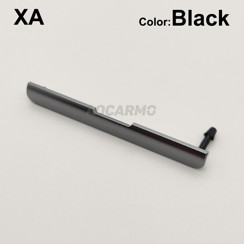 Aocarmo Micro Sd Sim Card Tray Slot Poort Stofkap Plug Voor Sony Xperia Xa F3111 F3113 F3115 F3112 F3116: Black