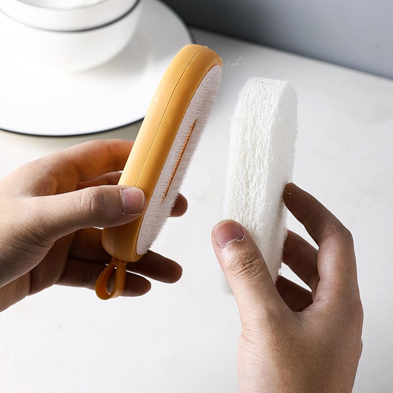 Cepillo para la limpieza de la ropa con bandeja, limpiador de polvo de cepillo, herramienta de baño de cocina para ropa, zapatos, Bol, olla, nórdico, PBT PP