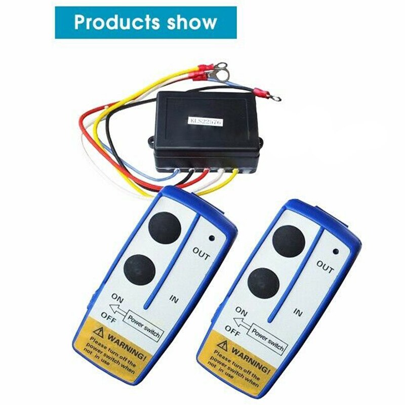 1 Set 12V Digital Wireless Winch Remote Control Recovery Kit Dual Switch Power In/Out Control For Jeep SUV Car Accessories