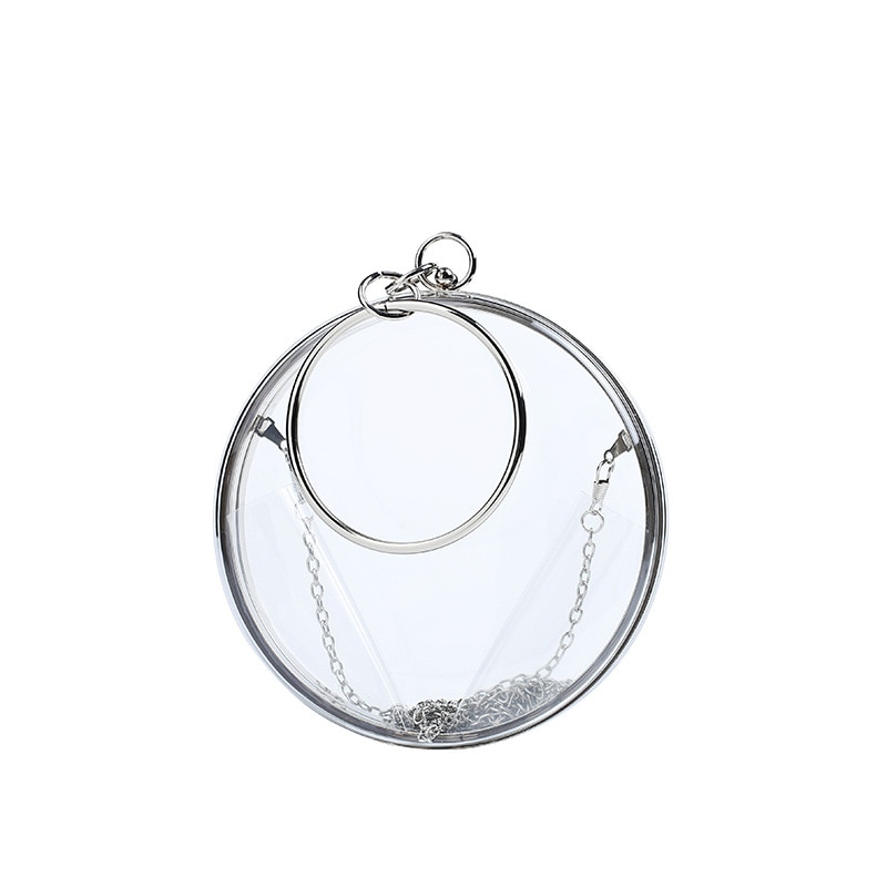 Acrylic Round Clear Purse Cluth Bags for Women Transparent Handbags and Purses Party Evening Bag Ladies Hand Bags