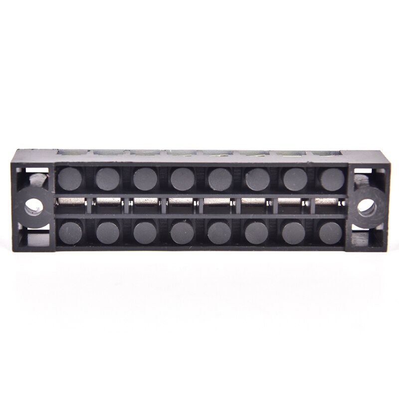 1pc 600V 15A 8 Positions Dual Rows Covered Barrier Screw Terminal Block Strip 9cm x 2.2cm x 1.75cm