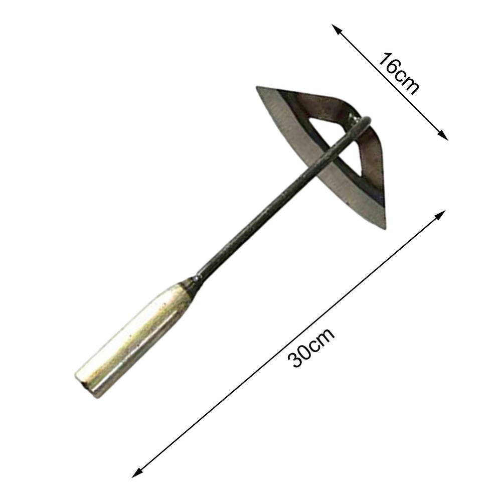 All-Steel Hollow Hoe Handheld Farming Weeding Shovel Rake Hand Tool Garden Soil Loose Vegetable Planting Rake Grass Root Remover: 30x16