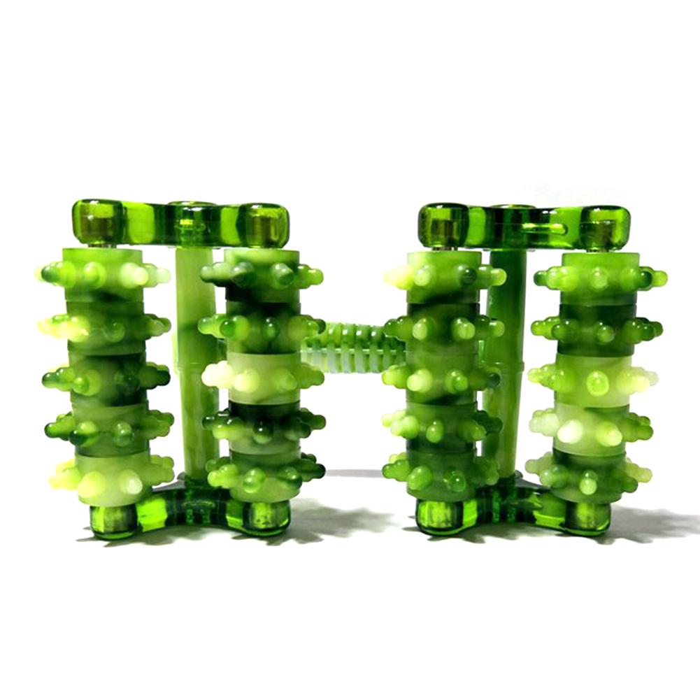Muscle Roller Handle 4 Wheels Muscle Massage Roller Manual Deep Tissue Massage Roller For Muscle Soreness Back Recovery: Green