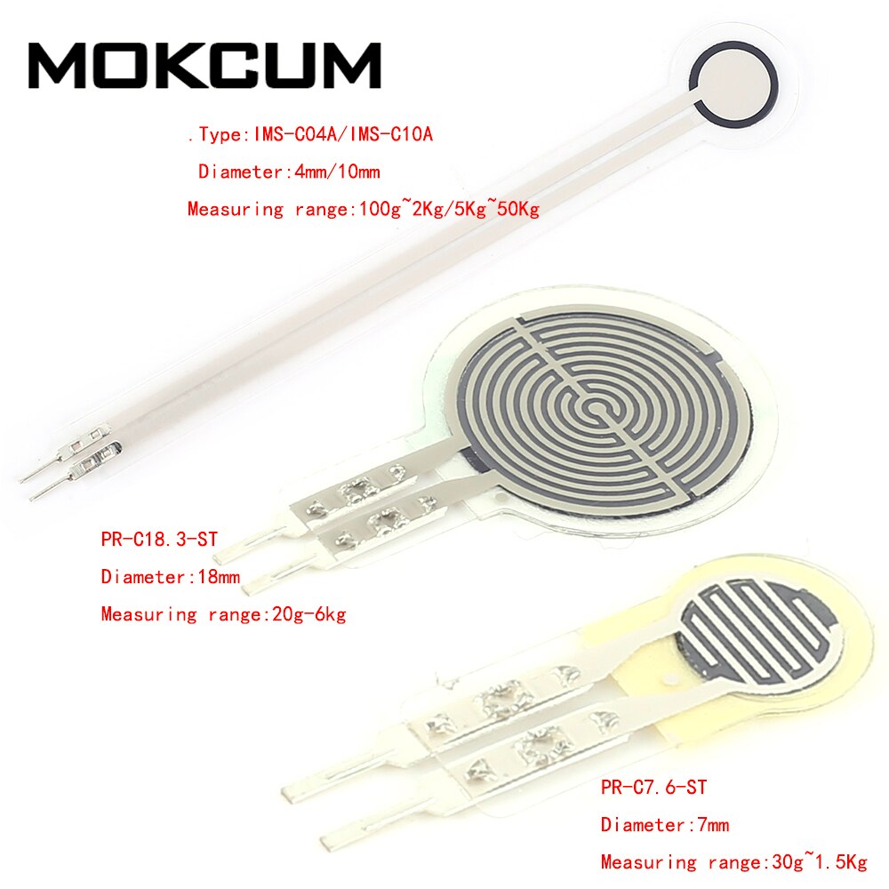 20g-10kg Resistive Film Pressure Sensor 110mm Flexible Force Sensitive Resistor for Robot Wearable Device for Smart cushion sofa
