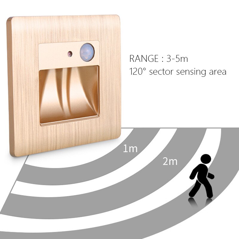 Motion Sensor Recessed Led Stair Light 85-265V led wall Sconce lighting Indoor Step stairway wall lamps warm / cool white