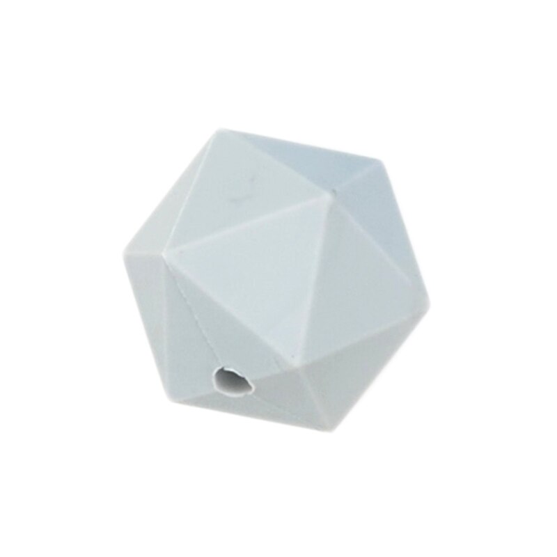 LOFCA 10 części/partia kulki silikonowe do ząbkowanie naszyjnik biżuteria DIY koraliki Icosahedron lepiej niż sześciokąt: light grey