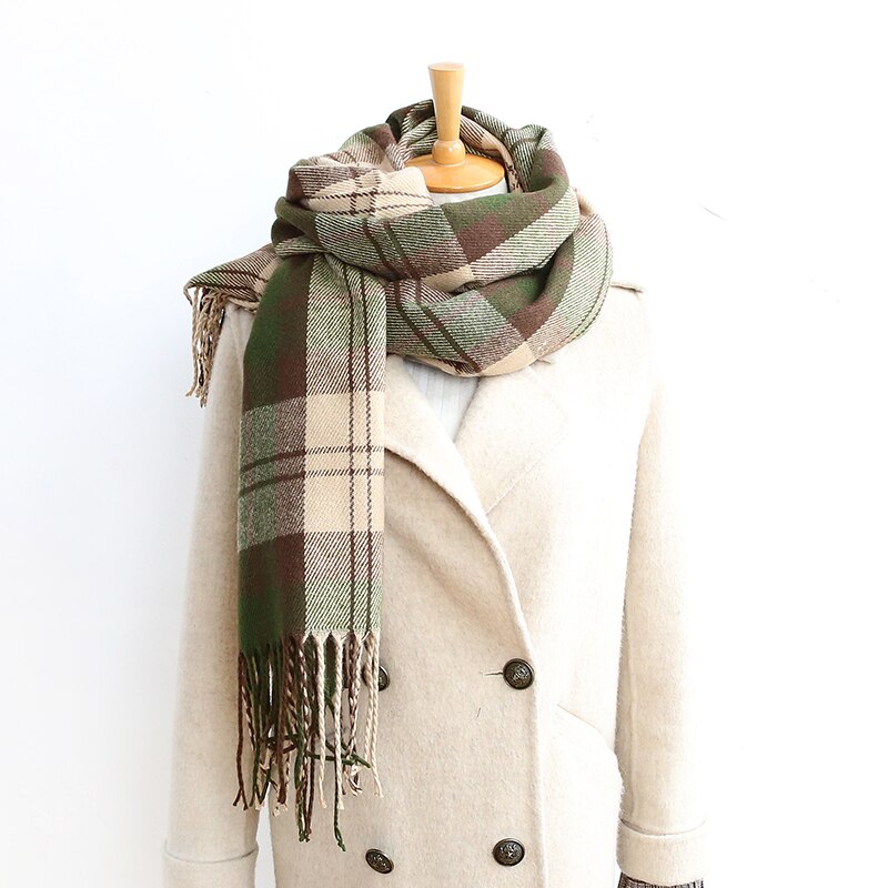 2020 nowy klasyczny szalik markowy szkocka krata mężczyźni i kobiety zimowy szalik ciepły szalik moda szalik na co dzień imitacja kaszmiru: 12