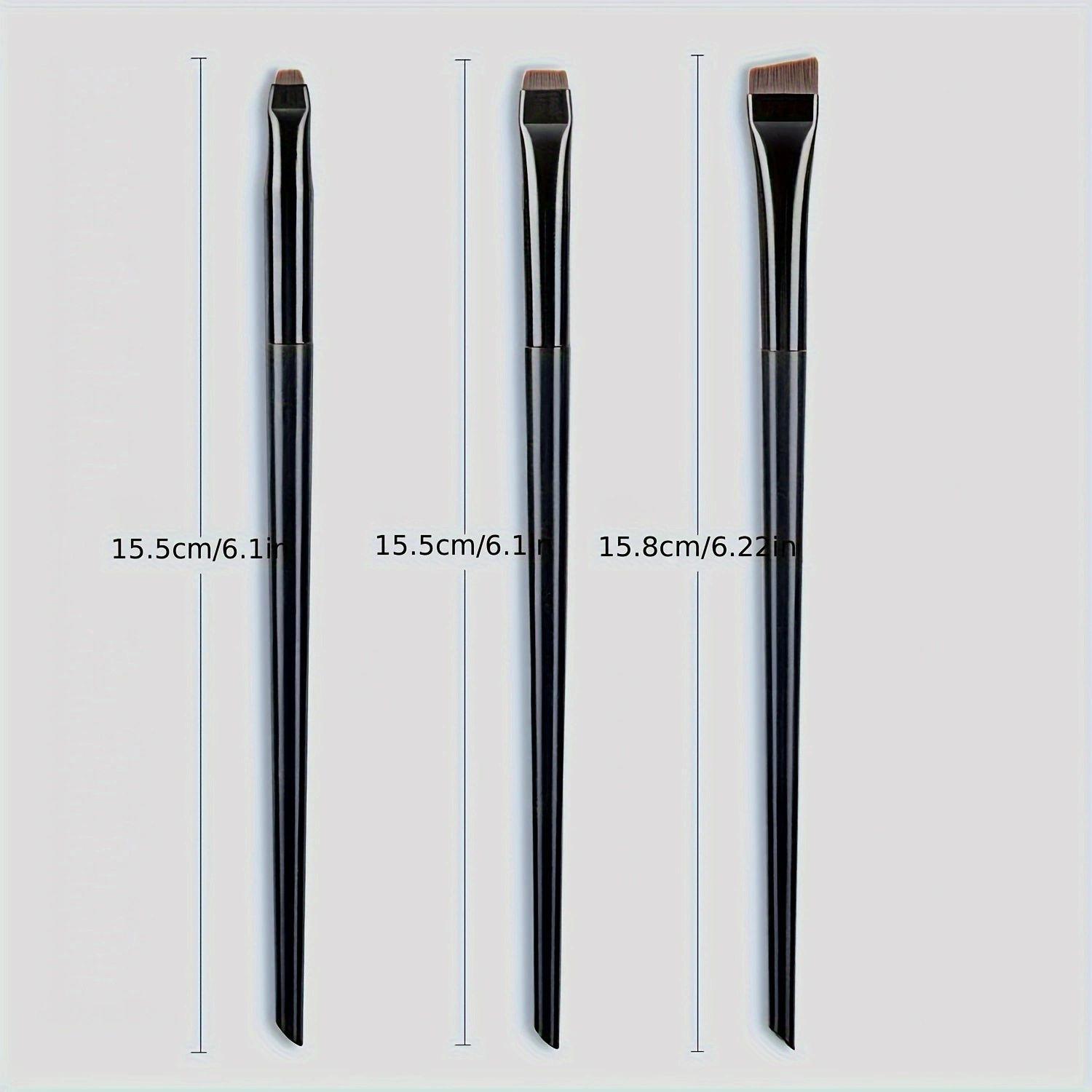 Ultra-Thin Eyebrow Brush Set -3Pcs Angled Precision Eyeliner MakeupBrushes, Synthetic Bristles Slanted Eyeshadow Eye Brow Tintin