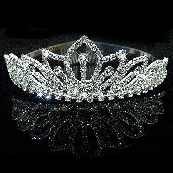 Pearl Inlaid Crowns Tiaras Bridal Wedding Jewelry Accessories Princess Birthday rhinestone Crystal Tiara: 2