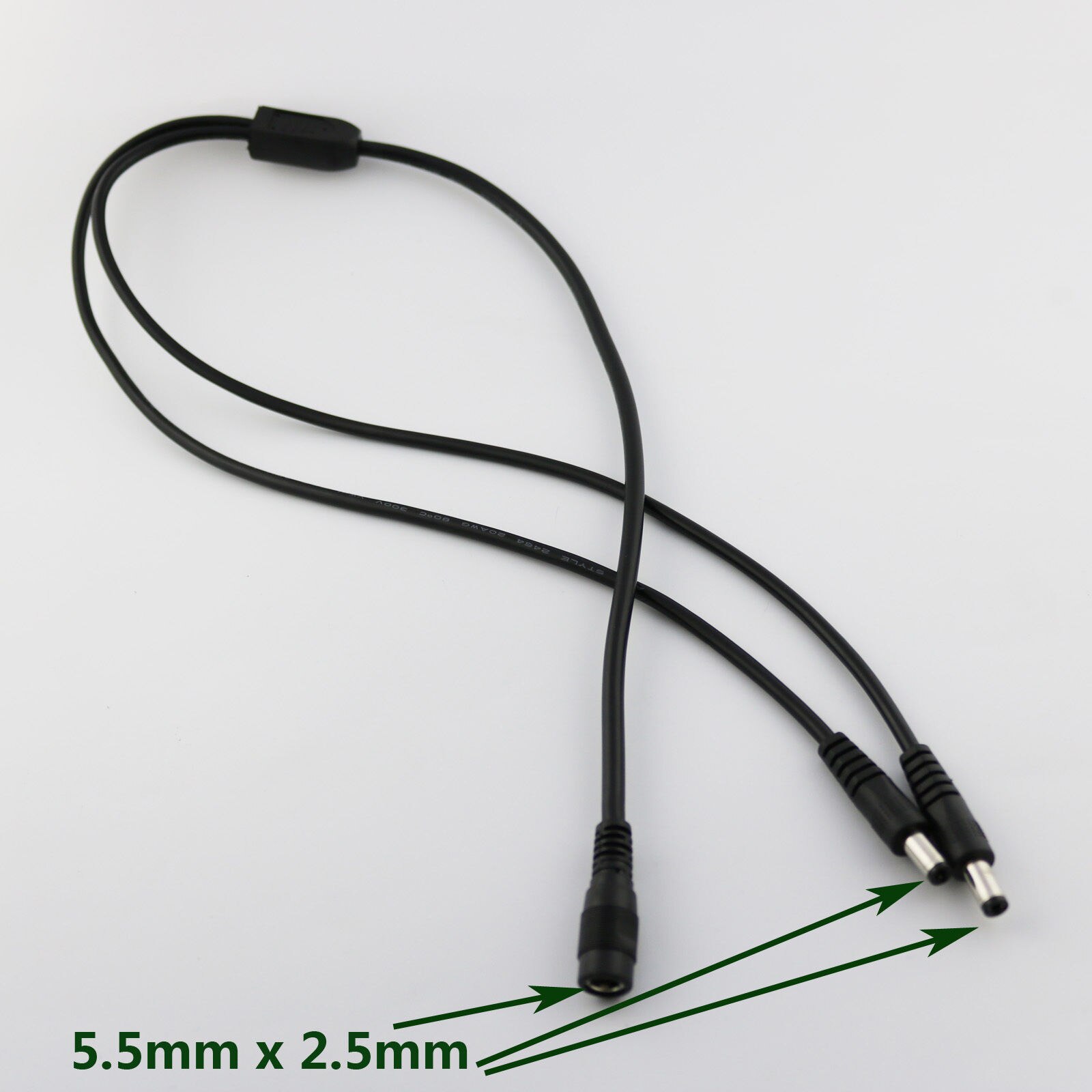 Cctv Dc 5.5X2.5 Mm Female Naar 2 Male Plug Splitter Adapter Kabel 10A 18AWG