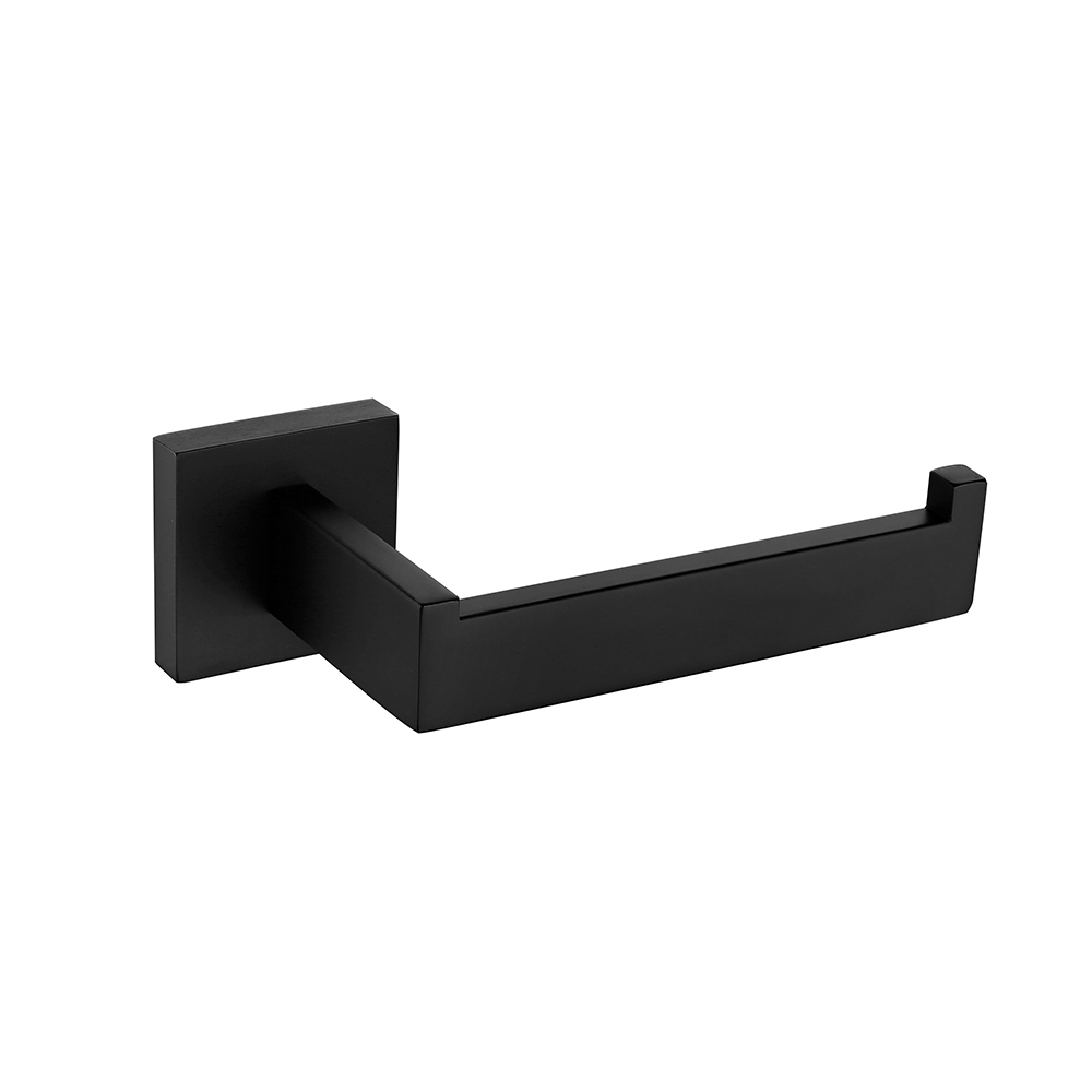 Black Bathroom Hardware WC Accessories Toilet Paper Holder Wall Hook Towel Bar Robe Hanger Rack Stainless Steel Organizer: Toilet paper holder