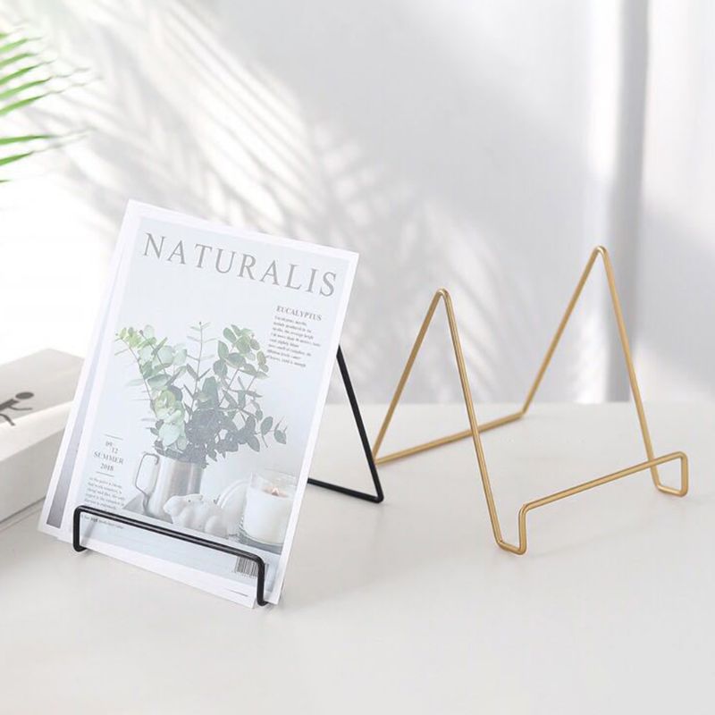 Geometric Desktop Placement Stand Mobile Phone Book Newspaper Collection Storage Rack Magazine Display Holder