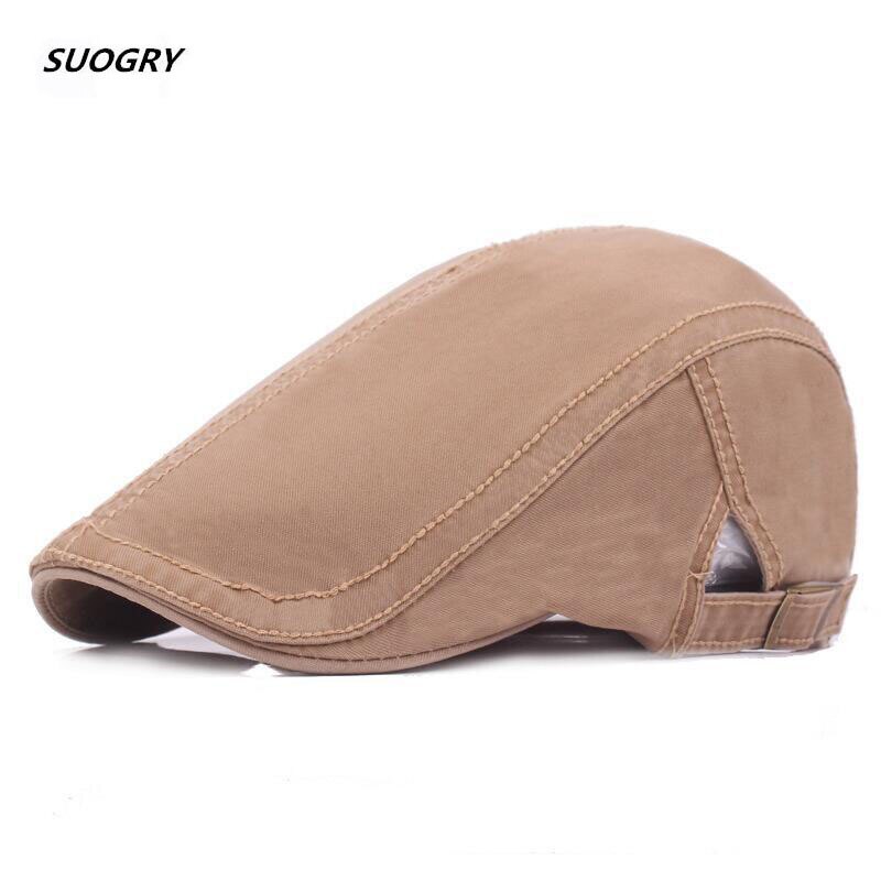 SUOGRY algodón gorras tipo boina para hombres Casual gorros boinas sombreros gorra de