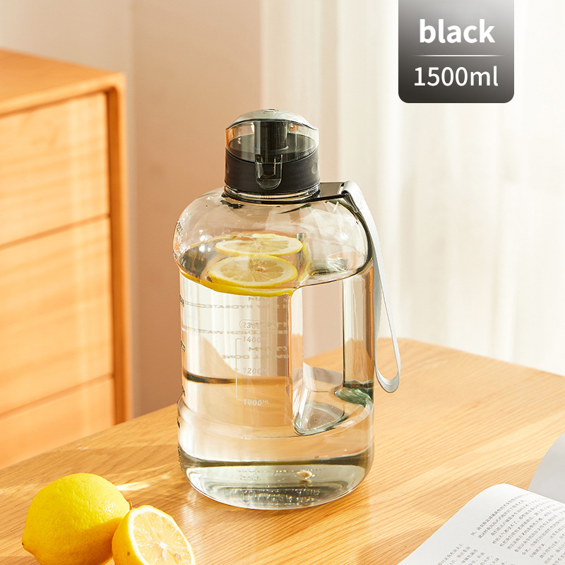 1.5L/2L sans Bpa Sport bouteille bouilloire 1 Gallon grande capacité Tritan bouteille d'eau avec paille boisson bouteille d'eau tasse
