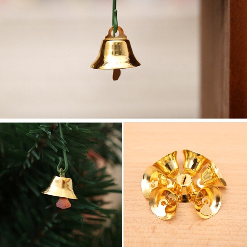 10pcs/lot Golden Bell Baby Rattles Baby Toys Hand Hold Jingle Shaking Bell Lovely Hand Shake Ring Baby Newborn Baby Toys