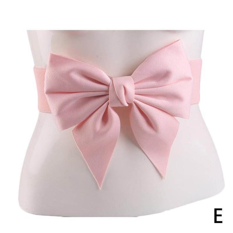 Ceinture élastique large à nœud papillon pour femme, accessoire de décoration pour robe: Rose