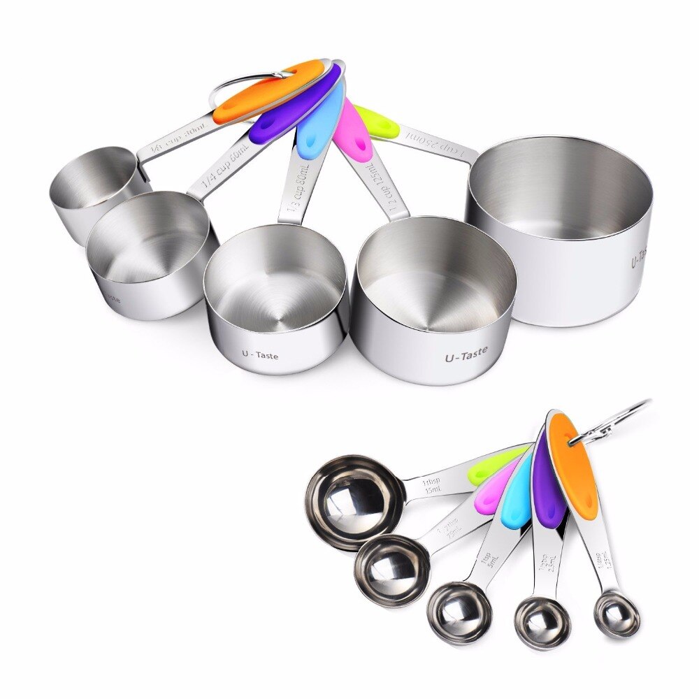 5 stuks/set mini maatlepel kleurrijke siliconen roestvrij staal lange steel voedselveilige nauwkeurige maatlepel keuken kopen vanaf een prijs van 4.6