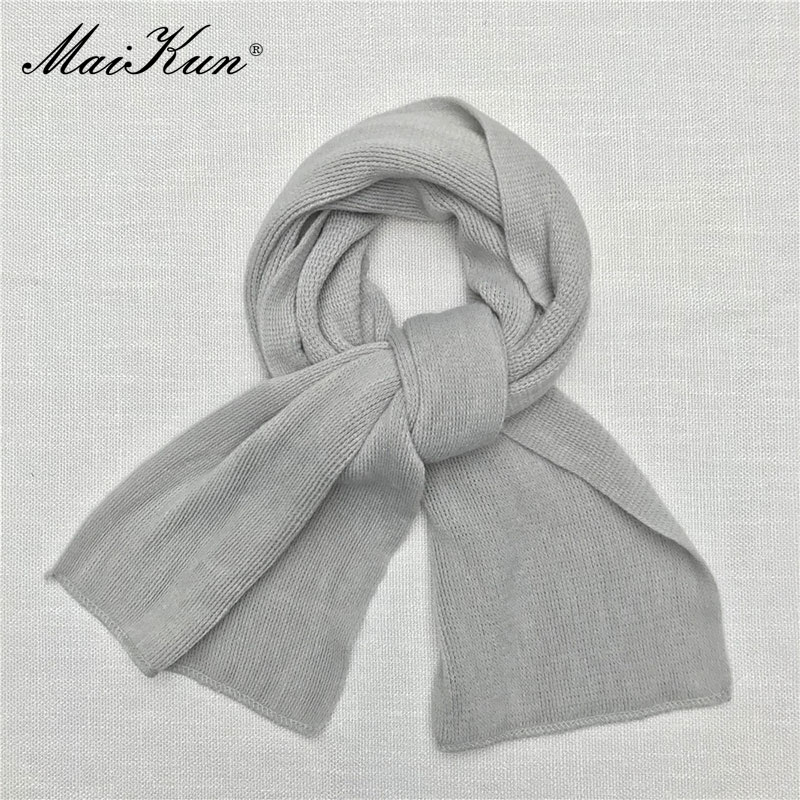 Maikun-bufanda gruesa y cálida para hombre y mujer, pañuelo de Cachemira de imitación de Color puro, bufanda negra para invierno, Unisex: 10