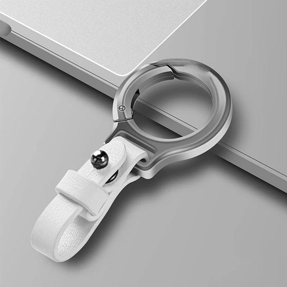 Porte-clés de luxe en cuir Durable pour voiture, boucle en fer à cheval, accessoires , clé de voiture personnalisée: WHITE