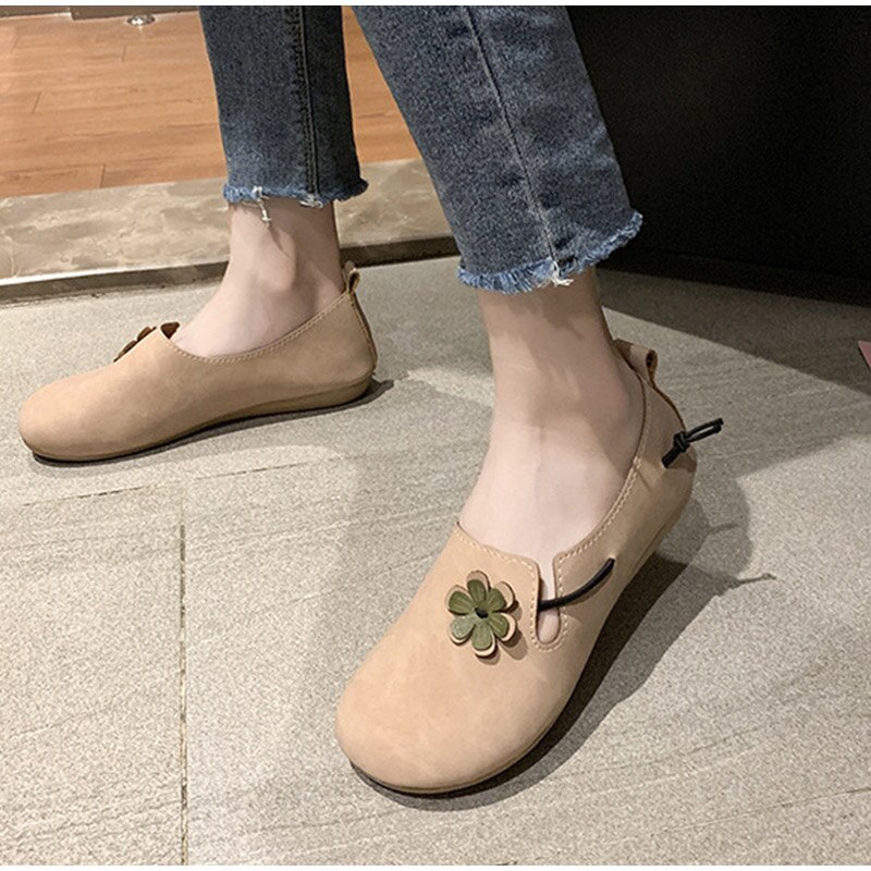 Kvinders efterårssko casual loafers rund tå mokkasiner slip on kvinde komfort platform kvindelige lejligheder dame sko