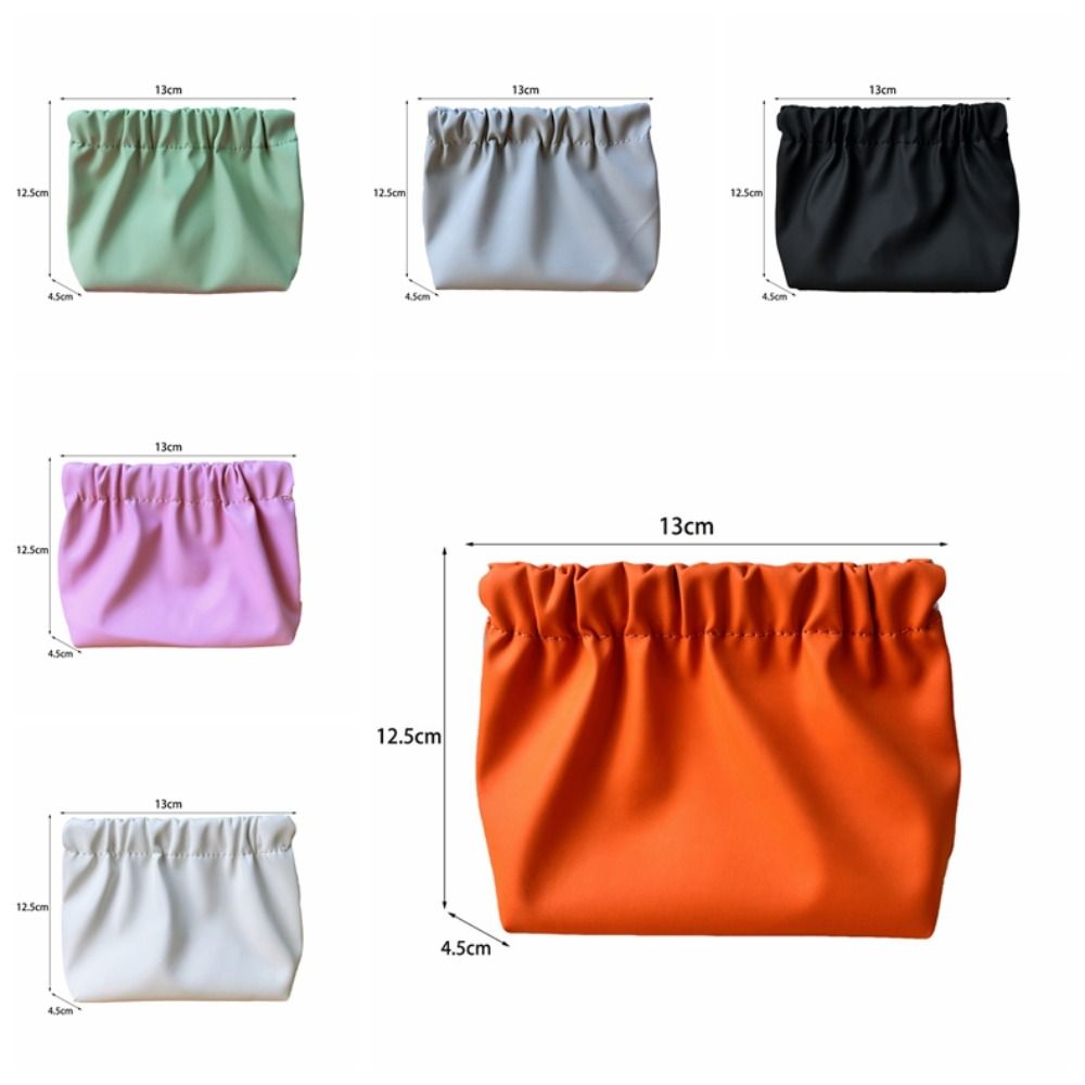 Portable Korean Style Leaf Spring Bag Self-closing Solid Color Small Item Bags Lipstick Cosmetic Bag Cosmetic Bag Women