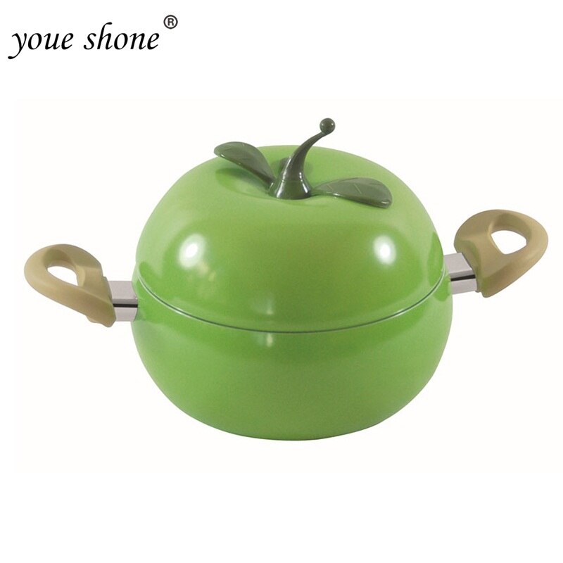 TOFOCO Fruit Frying Pan Cooking Pot Color Saucepan Ceramic Pan Grill Pan Induction Cooker Gas Aluminum Cookware: Green