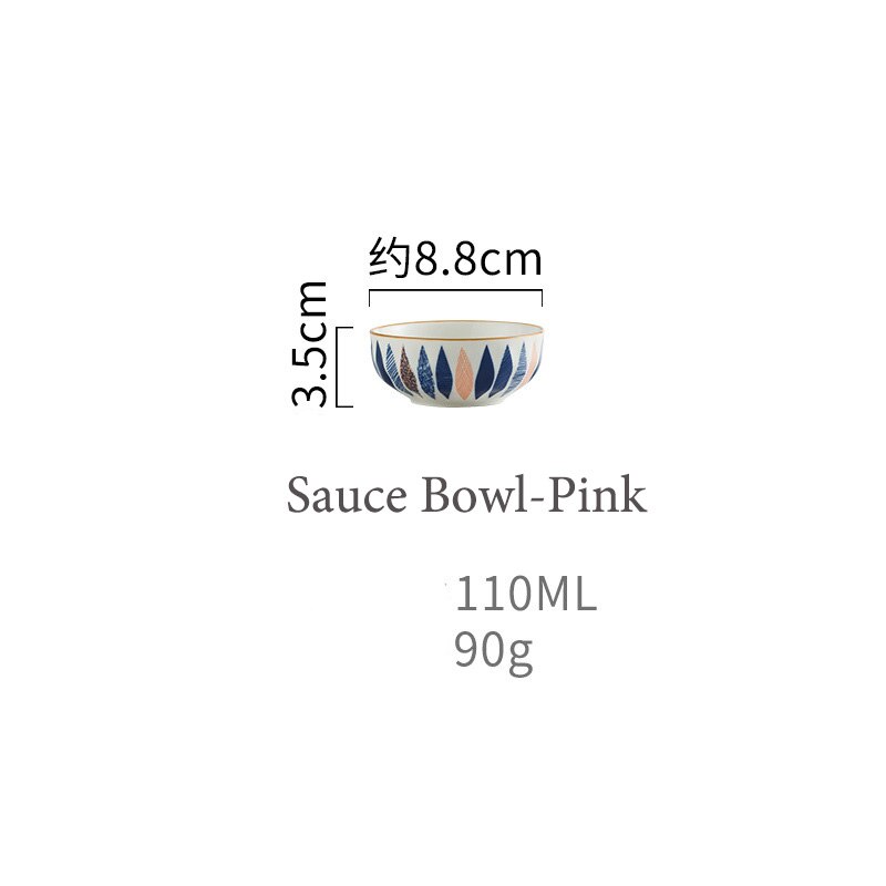Japońska zastawa stołowa ceramiczna kreatywna ręcznie malowana miska na makaron naczynia ceramiczne płytkie talerze New Arrival miski: Sauce Bowl Pink