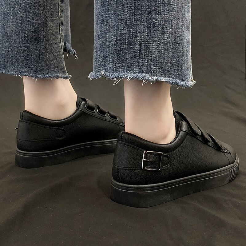 Lucyever casual kardborre skor platt klack dam spänne plattform sneakers kvinna tjock botten utomhus promenadskor dam