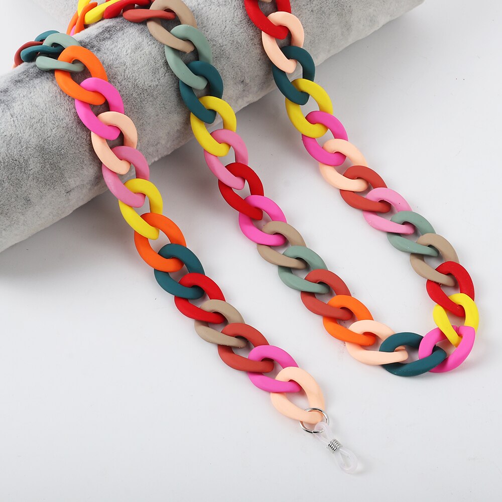 Matte Farbe Acryl Sonnenbrille Ketten Für Frauen Männer Lesebrille Ketten Brillen Kabel Halter Neck Kette Strap Lanyard: Lavendel