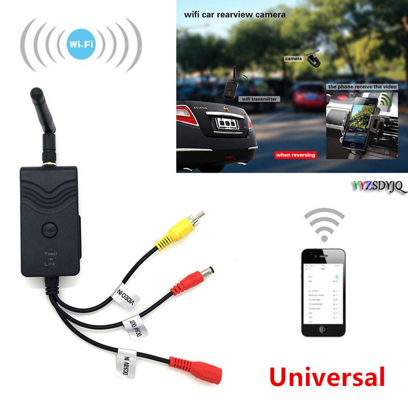 Universal WiFi Wireless Car Backup Camera Video Achteruitkijkspiegel Zender Kabel Kit