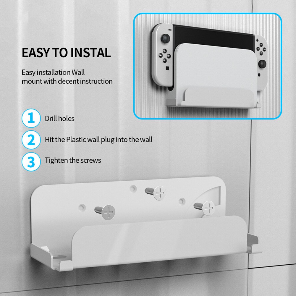 Soporte de pared Universal para Nintendo Switch/Nintendo Switch, consola de juegos OLED, receptor de TV, almacenamiento de montaje en pared