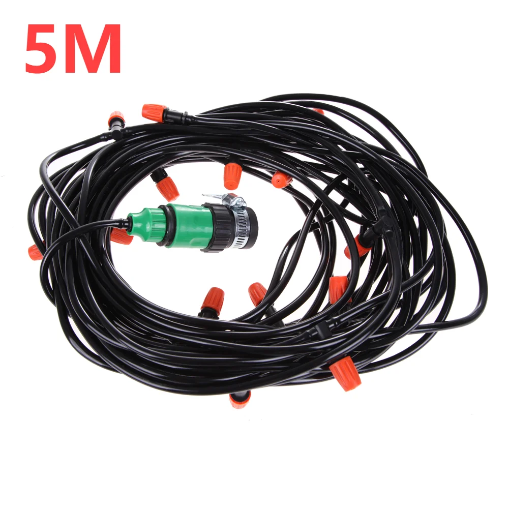 Sistema de riego por goteo, Kit de riego automático, herramientas de riego, manguera de jardín, gotero ajustable, juego de herramientas de jardín, ahorro de agua: Blanco