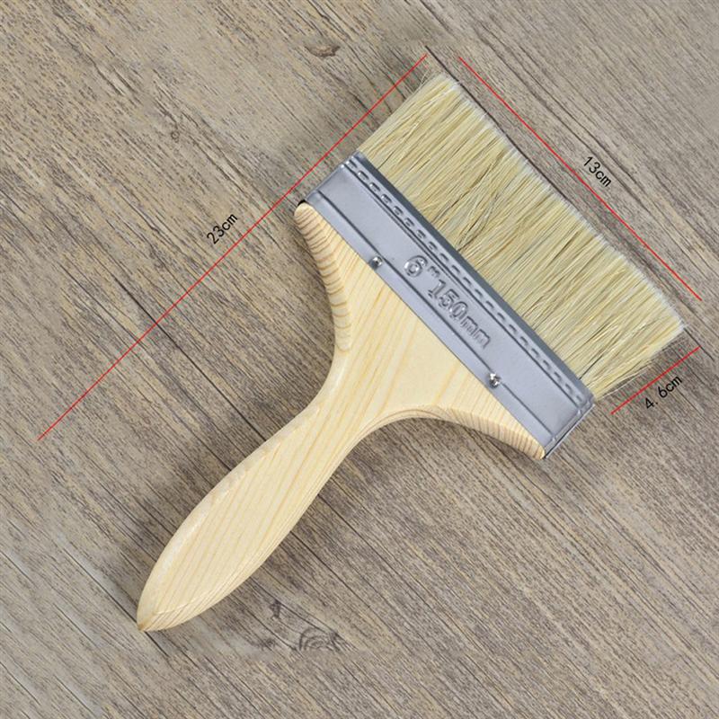 9 st målarpenslar med trähandtag för teckningsmaterial för vägg- och möbelmålning (slumpmässig storlek)
