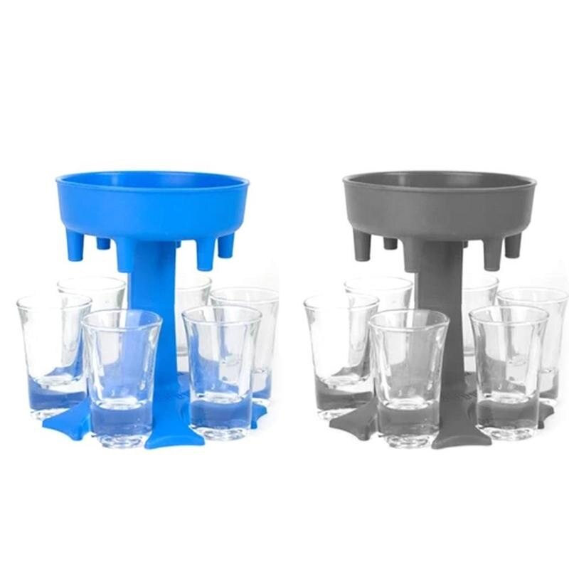 6 Shot Glass Dispenser Holder Wine Whisky Beer Dispenser Rack Bar Accessories Caddy Liquor Dispenser Party Games Drinking Tools