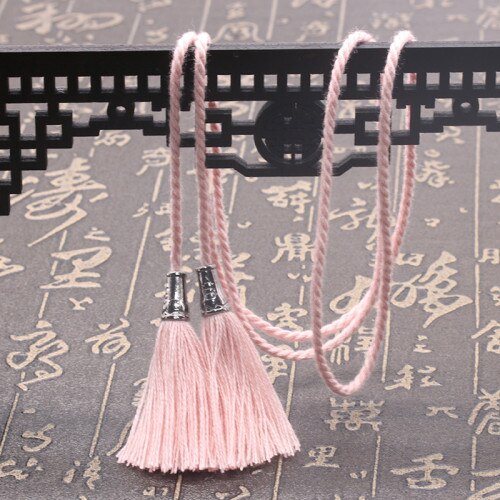 Bawełniane długie liny frędzle 100 cm podwójne kryty przez obrońców i w porę wyskoczył kutas odzież wisiorek zasłony krawat liny wisiorek DIY odzieży dekoracje robić domu 2 sztuk