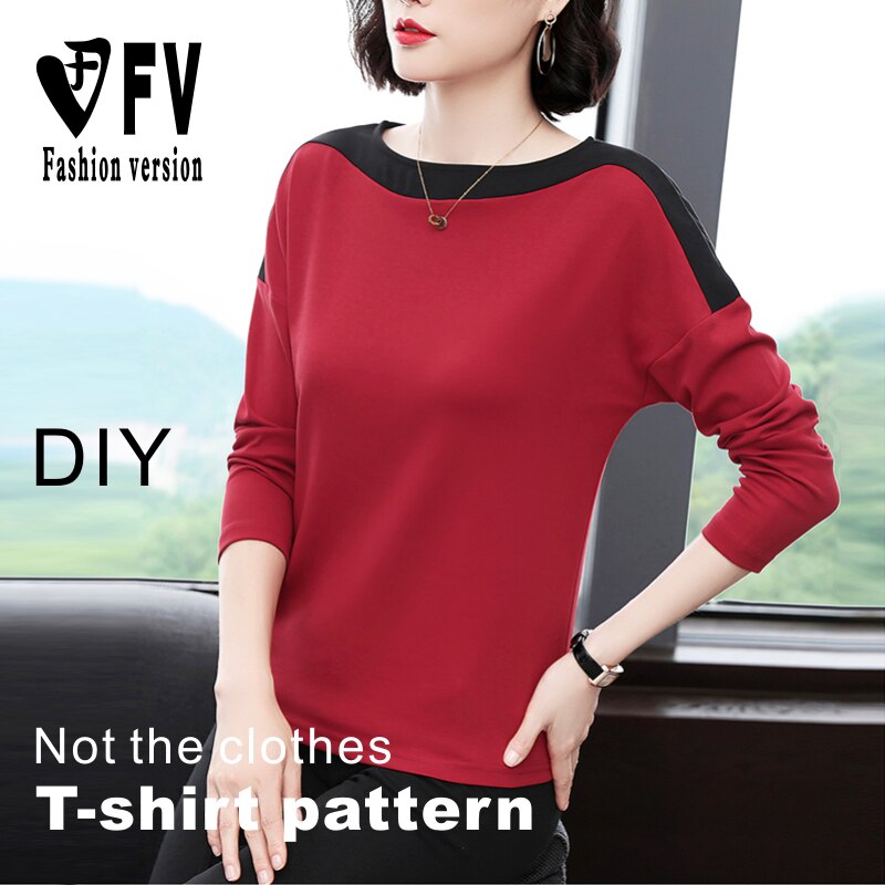 Ladies Long Sleeve Knit T-shirt Pattern Cutting Drawing 1:1 Garment Pattern BXS-50
