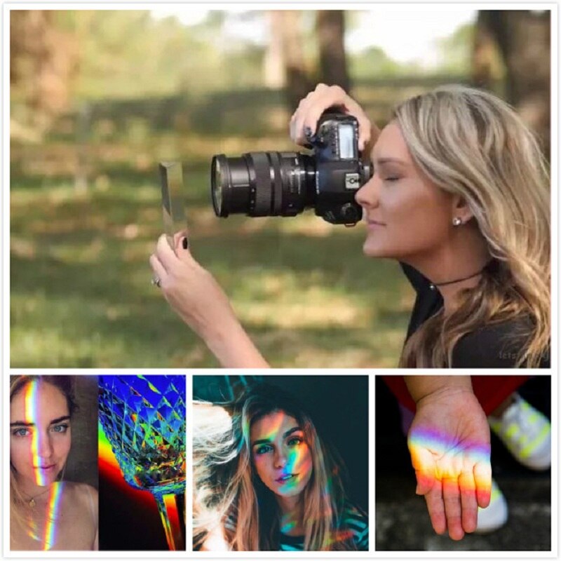 25x25x80mm Triangular Prism Optical Prisms Glass Physics Teaching Refracted Light Spectrum Rainbow Children Students