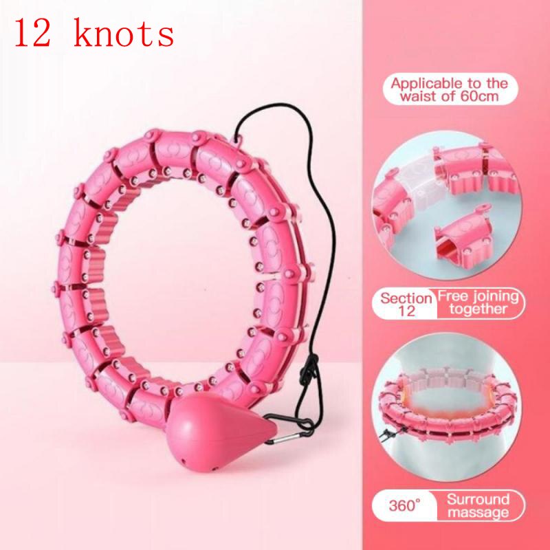 Yoga Smart Sport Hoops Fitness Einstellbar Smart Sport Kreis Die Dünne Taille Übung Ausrüstung 24 Abnehmbare Knoten Massage: Beige