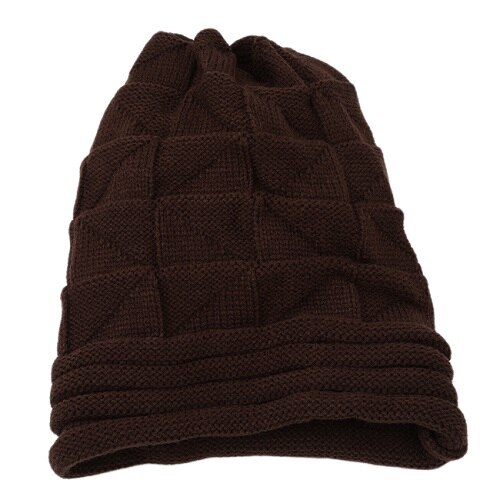 Efterår vinter cykelhuer hat unisex strikket skullies afslappet kasket ensfarvet unisex feminin gorro touca kasket: Kaffe