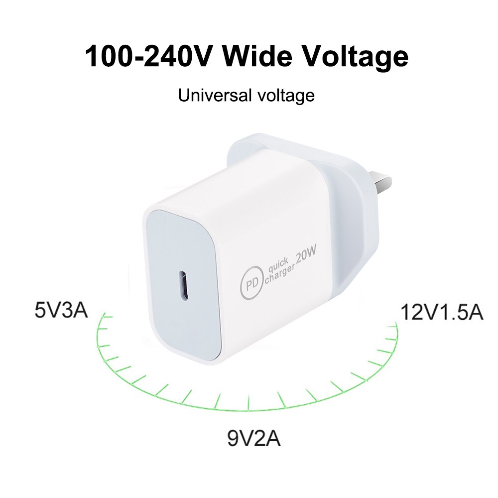 20W Pd QC4.0 QC3.0 Snelle Oplader Voor Apple Iphone 13 12 Pro Max Type C Quick Charge Adapter Uk ons Eu Plug Mobiele Telefoon Oplader