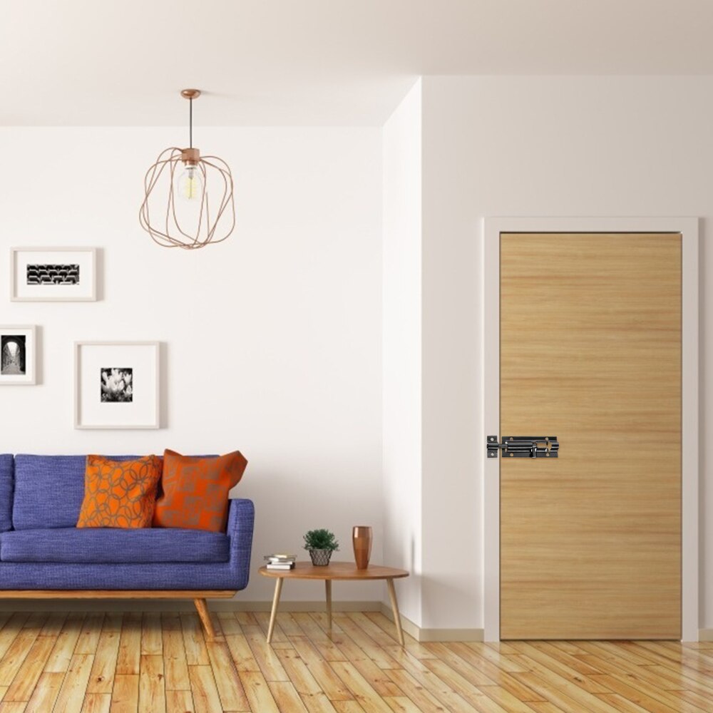 4Pcs Slide Door Latch Lock Stainless Steel Bolt Screws Energized For Drawer cupboard With Screws Door Security Home Improvement