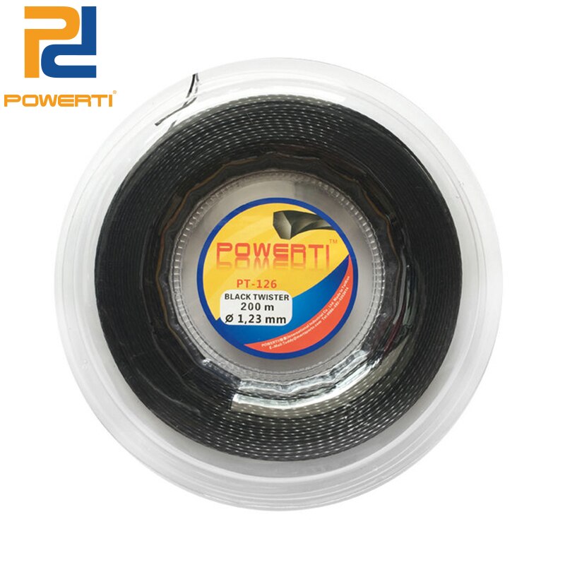 POWERTI Twister torsion 1.23mm hexagone Polyester Tennis raquette ficelle 200m bobine Durable sentiment entraînement ficelle PT-126
