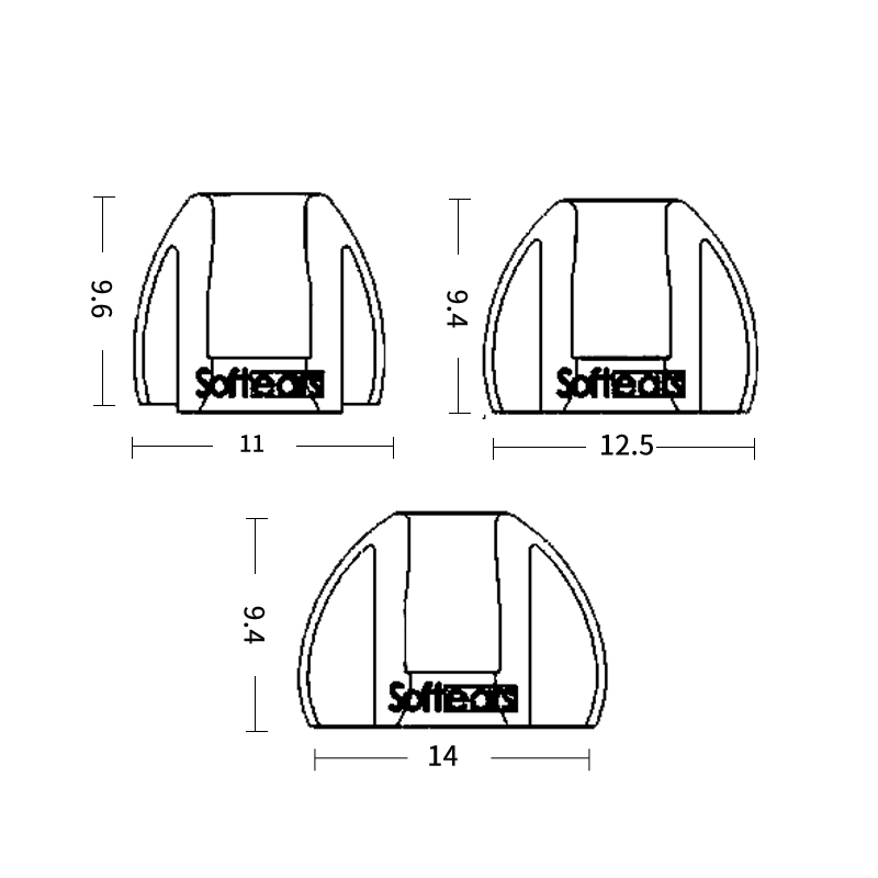 Softears Uc Oortips Voor Volume Oortjes Gloednieuwe Vloeibare Siliconen Oortjes (1 Kaart 2 Paar)